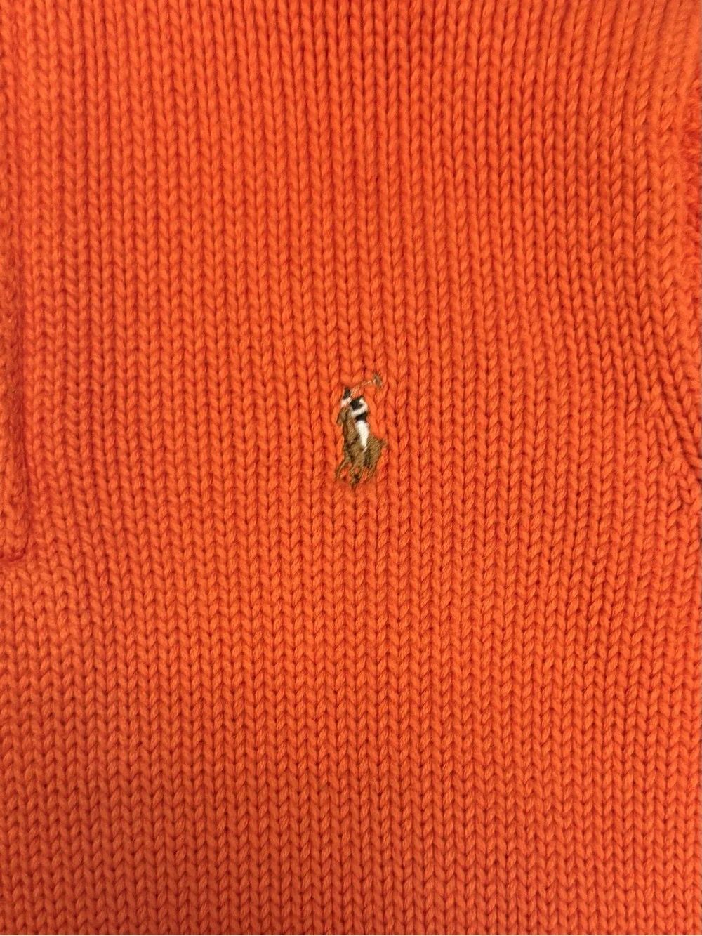 Polo Ralph Lauren Boys Orange 1/4 Zip Cotton Knit Sweater 4T Fall EUC Preppy
